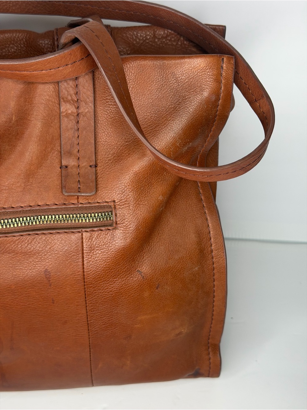 American Leather Co. Leather Tote Bag in Brown - Picture 8 of 15